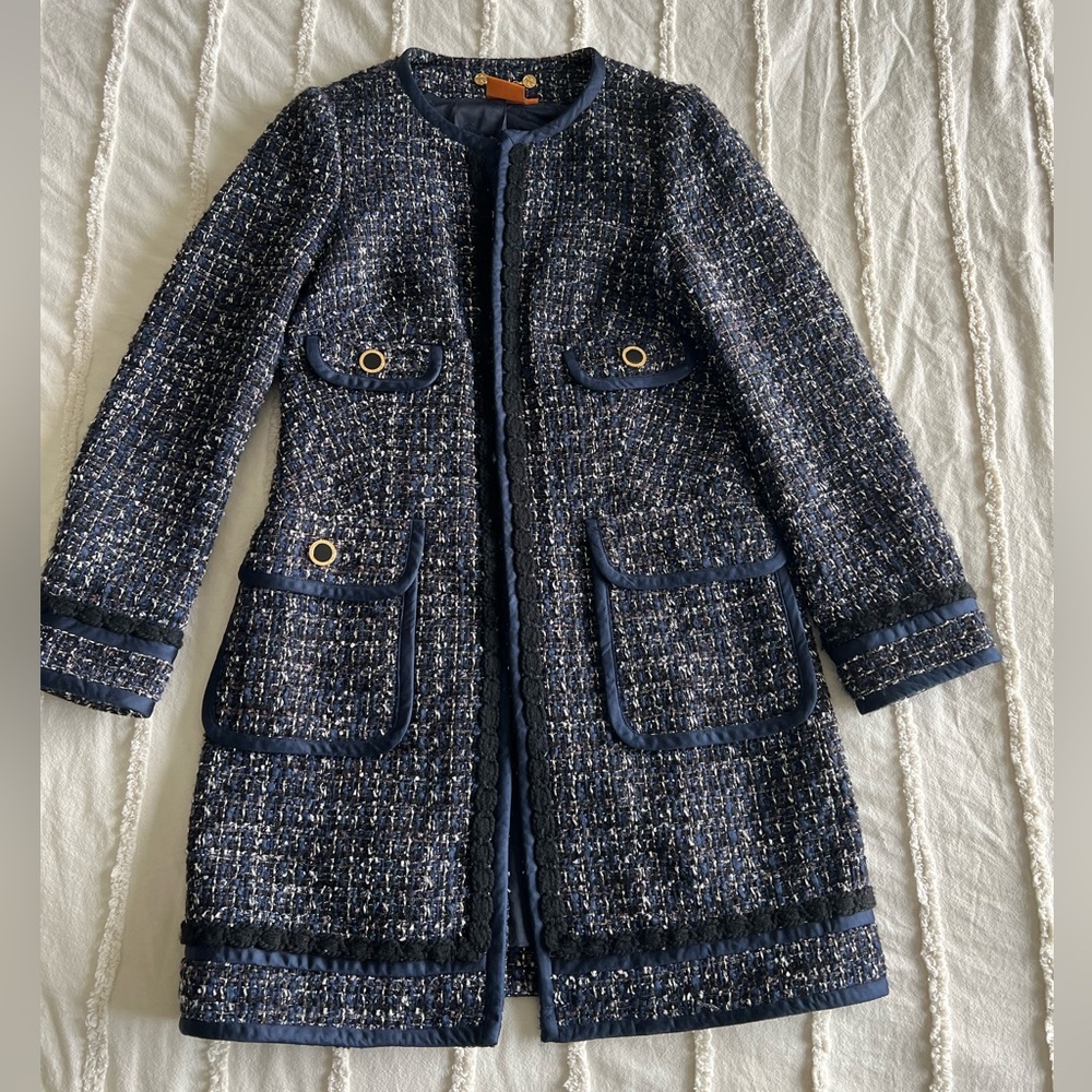 MOVING SALE - Tory Burch Annabelle Tweed Wool Coat Size 6